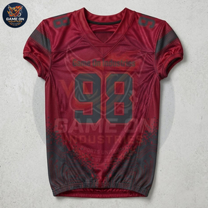 High Quality Custom Sublimated American Football Uniform Set Quick Dry Mesh Youth Training Football Jersey and Pants Set - Product Image 3