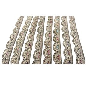 ริบบิ้นลูกไม้ฝ้ายปักลายคุณภาพสูง ปี 2026 สำหรับตกแต่งคอเสื้อ ประดับเลื่อม ราคาขายส่งสำหรับส่งออกไปอินเดีย - Product Image 1