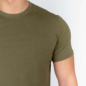 T-shirts pour hommes, vente directe d'usine, manches courtes, col rond, coton, coupe slim, fitness, décontracté, uni, été, sport, col rond, t-shirt homme - Product Image 5