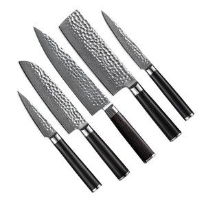 Premium Quality Damascus Steel Chef Knife Set with Leather Cover Complete <b>Kitchen</b> Knife Collection for Home and Restaurant Use - Product Image 1