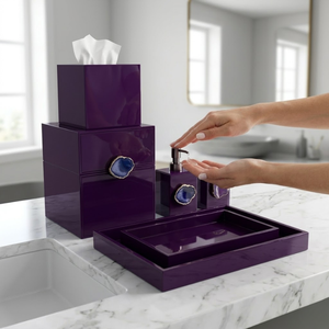 Luxury Transparent Glass Bathroom <b>Set</b> Thick Durable | Accessories <b>Soap</b> Dispenser Toothbrush Holder Tumbler <b>Soap</b> Dish for Home - Product Image 2