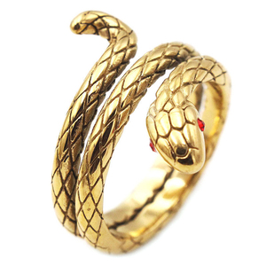 Snake Shape <b>925</b> <b>Silver</b> <b>Ring</b> Rhodium Plated Punk Style Unisex Everyday Wear - Product Image 2