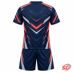 Ensemble complet de football personnalisé pour jeunes, maillot et short sublimés Nebula Chevron, séchage rapide, uniforme d'équipe OEM - Product Image 2