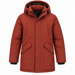 Parka d'hiver pour homme 2026, rembourrée en coton, couleur unie, coupe-vent avec fermeture éclair, décontractée et imperméable, prix abordable - Product Image 6