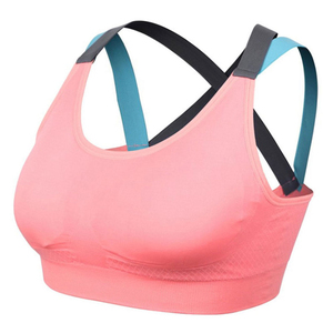 Soutien-gorge de sport pour femme noir à bretelles croisées, maintien élevé, haut d'entraînement, design sans coutures - Product Image 2