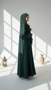 Fashion Kimono Style <b>Abaya</b> Dubai Islamic Maxi Dress Loose Fit Modest Wear Traditional Muslim Clothing Custom Size Wholesale - Product Image 4