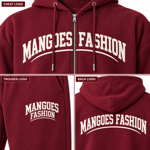 MANGOES FASHION Unisex Hooded Full <b>Zip</b> 100% Cotton Solid Color Joggers Eco-Friendly Breathable Quick Dry Lightweight Streetwear - Product Image 5