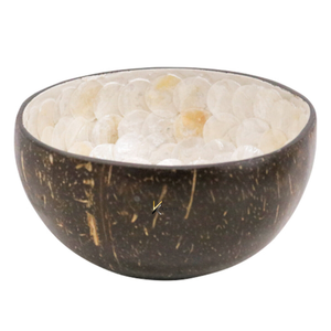 Handmade Lightweight <b>Coconut</b> <b>Bowl</b> Set With Mother of Pearl Scale Pattern Durable and Safe for Food Serving and Home Decor - Product Image 6