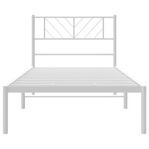 Cadre de lit simple en acier blanc, design rectangulaire, lits en métal - Product Image 5