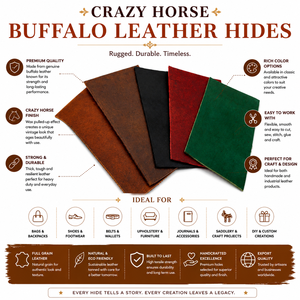 Peaux de buffle Crazy Horse de qualité supérieure pour sacs, chaussures, ceintures, ameublement, articles en cuir et produits de luxe faits à la main. - Product Image 6
