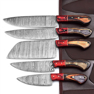Ensemble de couteaux de cuisine en acier Damas, collection complète de couteaux culinaires pour hacher, trancher, couper en dés, préparer les légumes et la viande - Product Image 4