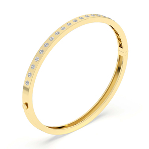 Designer 14k/18k <b>SOLID</b> <b>Gold</b> Lab Diamond Openable <b>Bangle</b> Bracelet Stylish Women's Jewelry for Wedding & Party IGI Certified - Product Image 3