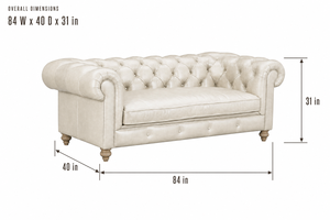 Genuine Leather Chesterfield <b>Sofa</b> Three Seat Tufted Back Rolled Arm Traditional Style Living Room <b>Sofa</b> Leather <b>Sofa</b> - Product Image 2