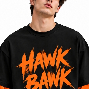 เสื้อยืดแขนยาวผู้ชายสองชั้นทรงโอเวอร์ไซส์ สไตล์สตรีทแวร์ ทรงหลวม คอกลม สไตล์ลำลอง พิมพ์ลายตัวอักษร - Product Image 4