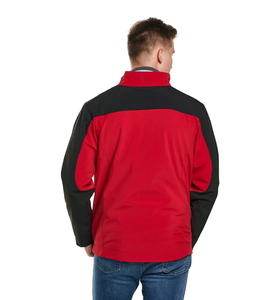 เสื้อแจ็คเก็ตผู้ชายกันลมแบบ Softshell สีสันตัดกัน คอตั้ง ปิดด้วยซิป ทรงปกติ สไตล์สปอร์ตสำหรับฤดูใบไม้ร่วง สีดำเขียว ผลิตจากโพลีเอสเตอร์ - Product Image 4
