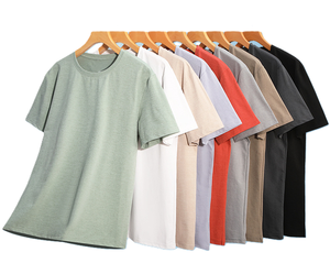 Camiseta Básica Unisex de Cuello Redondo, Manga Corta, Holgada, de Secado Rápido, 180G, de Algodón, con Logotipo Bordado Personalizado OEM de Fábrica BD China - Product Image 1