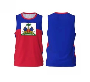 Custom Haiti Soccer Tank Top Men Sleeveless Jersey Breathable Sports Vest 2026 Football Fanwear OEM Bulk Wholesale - Product Image 5