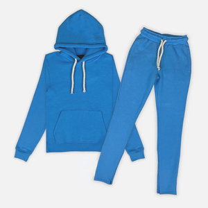 Ensemble de survêtement deux pièces pour homme, hiver, couleur unie, doublure polaire, 100% coton respirant, avec sweat à capuche et pantalon de survêtement - Product Image 4