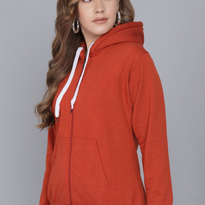 Women <b>Black</b> Zipper up Hoodies <b>Crop</b> Warm Fleece <b>Long</b> <b>Sleeve</b> Solid Hoodies Sweatshirts with Pockets <b>Crop</b> - Product Image 5