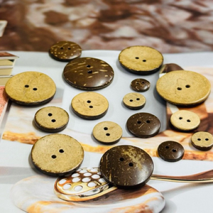 Boutons écologiques en coquille de noix de coco naturelle, grain unique, faits à la main, accessoires de mode durables - Product Image 6