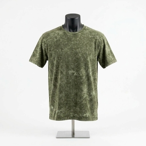 Camiseta Personalizada de Hombros Caídos, Lavada al Ácido, Tejida, Ajustada, de Algodón 100% Pesado, Transpirable y Ecológica, Estilo Urbano para Hombre - Product Image 1