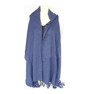 Foulard <span class=keywords><strong>carré</strong></span> d'été personnalisé pour femme, double face, <span class=keywords><strong>long</strong></span>, à franges, motif à carreaux en sergé, 100 % coton - Product Image 2