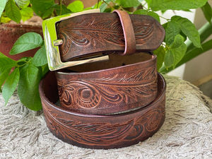 Fabricants vendant des ceintures en cuir véritable pour hommes d'affaires en cuir de vachette de luxe ajustable usiné à la main - Product Image 2