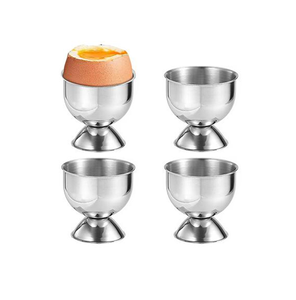 Juego de 4 piezas de vasos para huevos de acero inoxidable de alta calidad para el desayuno en hoteles, artículo decorativo de primera calidad a buen precio. - Product Image 4