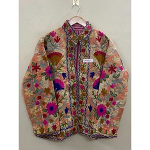 Wholesale Handmade Suzani Embroidery Kantha <b>Jacket</b> <b>Women</b> Short Suzani <b>Jacket</b> Free Size one-of-kind <b>Jackets</b> Gift <b>for</b> Her - Product Image 2