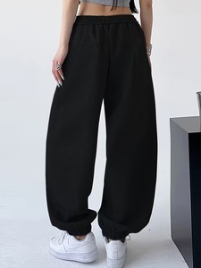 Pantalon droit évasé de qualité supérieure 100% coton léger, respirant, écologique, élégant, décontracté et chic, coupe ample, gris - Product Image 6