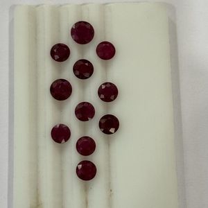 Rubis naturel de Zambie, taille ronde, 6-8 mm, 1-2 carats, AA, corindon rouge chauffé, pierres précieuses en vrac, fourniture en gros pour bijouterie fine - Product Image 4