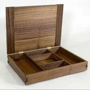Caja de Almacenamiento de Madera con 10 Compartimentos, Organizador de Bolsitas de Té, Exhibidor Rectangular de Joyería, Contenedor de Almacenamiento para Escritorio - Product Image 2