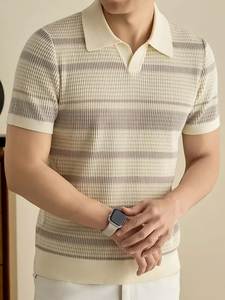 Chemise Homme Personnalisée de Haute Qualité avec Logo Respirant, Style Rétro Simple, Coupe Ample Décontractée, Manches Courtes Zippées, Col Rabattu – Exportation du Bangladesh - Product Image 3