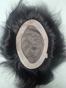 Toupet Taz Hair BD à base de dentelle mono, cheveux raides noirs, raie centrale, texture 28mm, cheveux indiens Remy, nœuds invisibles, densité 130% - Product Image 2