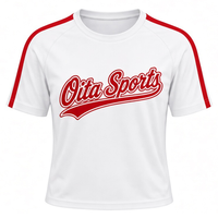 Jersey Cheer Putih Merah Lengan Pendek Pakaian Tim Olahraga Kaos Jersey Atletik Seragam Pertandingan Latihan Pertunjukan
