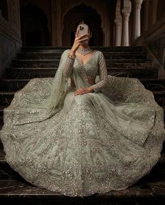 Elegante Lehenga Choli de Seda de NiMa Creations, Bordado, de Secado Rápido, para Bodas, Traje Tradicional Indio para Mujer, Largo Regular, Nupcial - Product Image 4