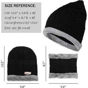 Conjunto de Ropa de Invierno para Esquí y Nieve para Hombre y Mujer, Gorro Holgado, Bufanda con Forro Polar y Guantes con Pantalla Táctil, Gorros Tejidos Cálidos - Product Image 2
