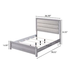 Tête de lit contemporaine gris neutre finition bois flotté, 1 panneau complet, capitonnage moelleux, design contemporain - Product Image 3