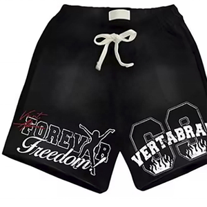 Custom Logo 100% Cotton Summer Vintage Acid Wash Two Piece <b>Set</b> Short Sleeve Raw Hem Men's Tank Top & Shorts - Product Image 5