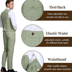 Costume de mariage pour homme de style moderne, veste et pantalon sur mesure avec doublure douce pour les occasions de mariage - Product Image 5