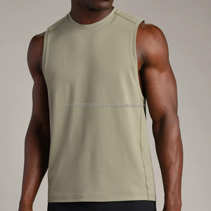Débardeur de sport pour homme, coupe ample, en coton écologique, respirant, avec logo personnalisé, boutons 3D, sans manches, pour la course à pied en plein air - Product Image 1