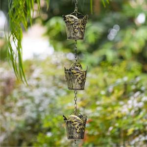 Chaîne de pluie décorative en forme de papillon pour jardin, cascade d'eau, chaîne suspendue pour extérieur, pour maison, patio et balcon - Product Image 2