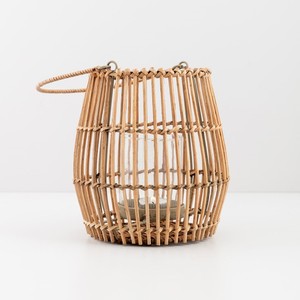 Lanterne en rotin naturel, porte-bougie artisanal, lanternes portables pour le camping et la décoration intérieure - Product Image 5