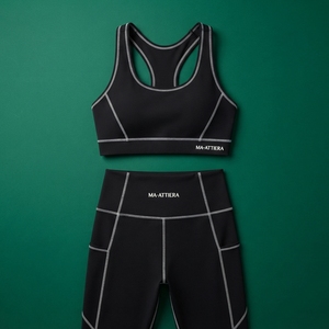 Women Black <b>White</b> Contrast Yoga <b>Set</b> Sports Bra High Waist Pocket Leggings <b>Gym</b> Fitness Workout Activewear <b>Set</b> - Product Image 5