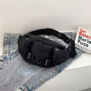 <b>Top</b> Trending Custom Unisex Nylon Waist Bag With Zipper Closure Beige And Black Color Daily Use Fanny Pack Convenient Design - Product Image 2