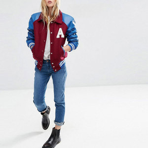 Custom Winter Luxury Women's Cropped College Jacket Chenille Embroidery Letterman Wool <b>Quilted</b> Cotton Varsity Stylish Breathable - Product Image 5