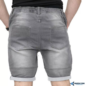 กางเกงยีนส์ลำลองผู้ชายสำหรับฤดูร้อน ทรงกลางเอว ปักลาย ระบายอากาศได้ดี เป็นมิตรกับสิ่งแวดล้อม แห้งเร็ว มีซิปและกระดุม สไตล์สตรีทแวร์ ทรงคาร์โก้ - Product Image 2