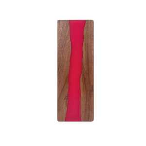Planche à découper rectangulaire en bois avec résine époxy rouge, plateau de service pour charcuterie et fromages, planche de cuisine - Product Image 1