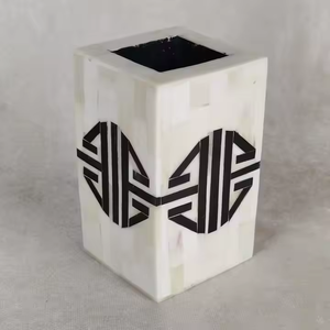 Portalápices Decorativo Hecho a Mano con Incrustaciones de Hueso, Caja de Almacenamiento, Decoración y Accesorios para Oficina y Hogar, Personalizado por Crescent Crafts - Product Image 5