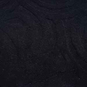 Tapis d'intérieur en laine tufté à la main, motif circulaire 3D noir minimaliste moderne - Product Image 4
